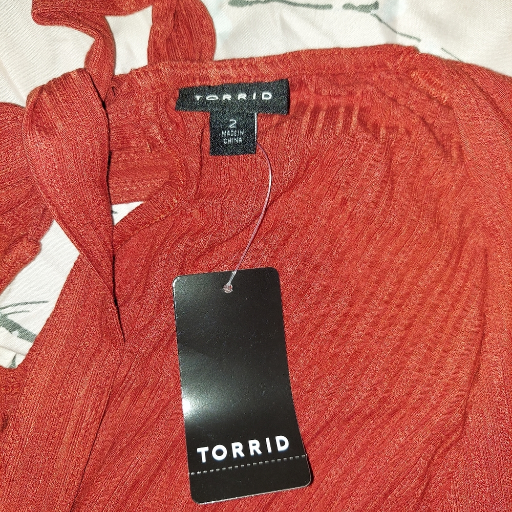 Torrid Pointelle Rib V-Neck Babydoll Top - Picture 9 of 11